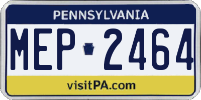 PA license plate MEP2464