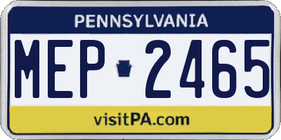 PA license plate MEP2465