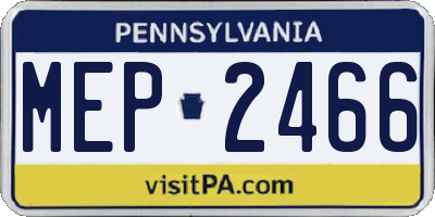 PA license plate MEP2466