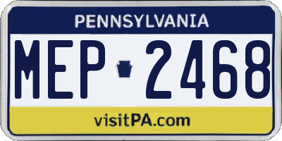 PA license plate MEP2468