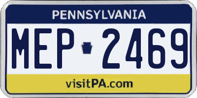 PA license plate MEP2469