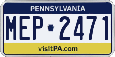 PA license plate MEP2471