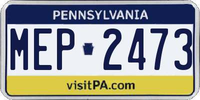 PA license plate MEP2473
