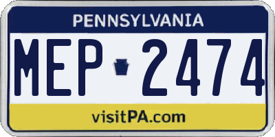 PA license plate MEP2474