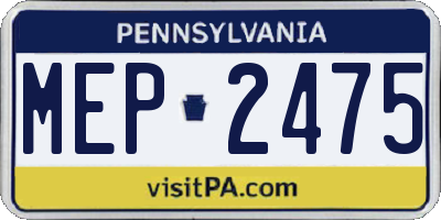 PA license plate MEP2475