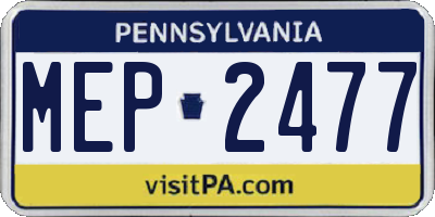 PA license plate MEP2477