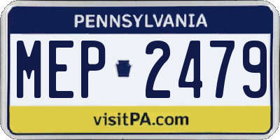 PA license plate MEP2479