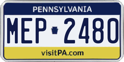 PA license plate MEP2480