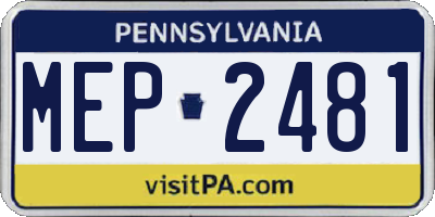 PA license plate MEP2481