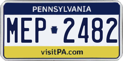 PA license plate MEP2482