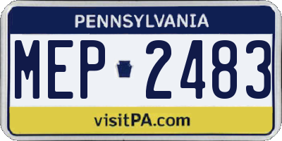 PA license plate MEP2483