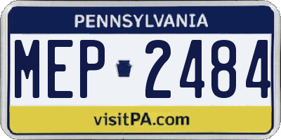 PA license plate MEP2484