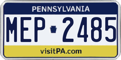 PA license plate MEP2485