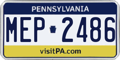 PA license plate MEP2486