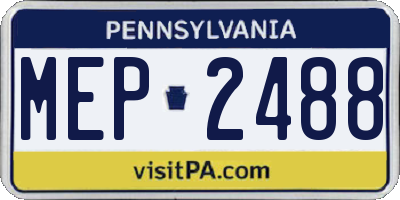 PA license plate MEP2488