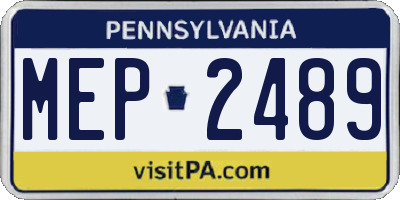 PA license plate MEP2489