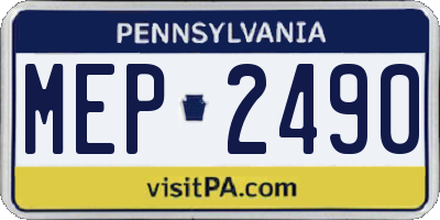 PA license plate MEP2490