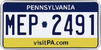 PA license plate MEP2491