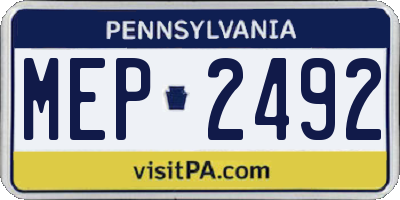 PA license plate MEP2492