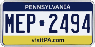 PA license plate MEP2494