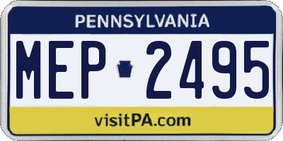 PA license plate MEP2495