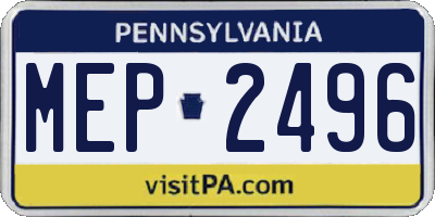 PA license plate MEP2496