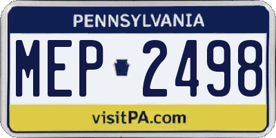 PA license plate MEP2498