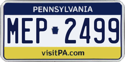 PA license plate MEP2499
