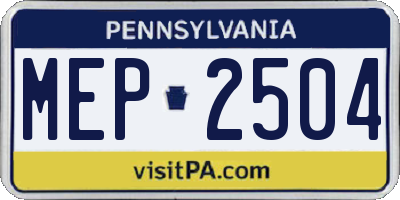 PA license plate MEP2504