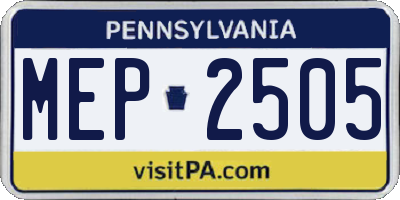 PA license plate MEP2505