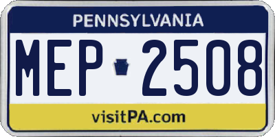 PA license plate MEP2508