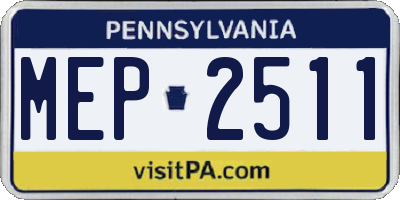 PA license plate MEP2511