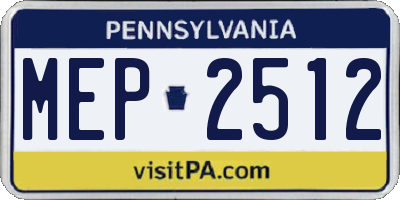 PA license plate MEP2512