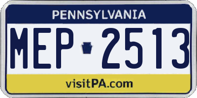 PA license plate MEP2513