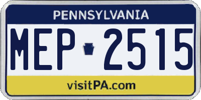 PA license plate MEP2515