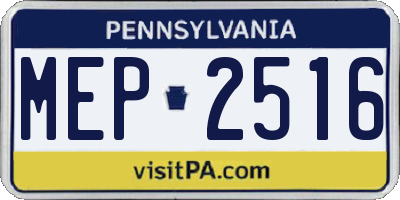 PA license plate MEP2516
