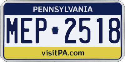 PA license plate MEP2518