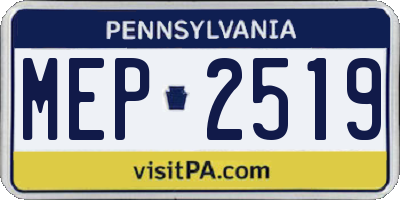 PA license plate MEP2519