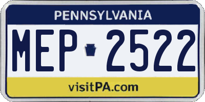PA license plate MEP2522