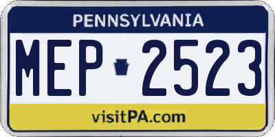 PA license plate MEP2523