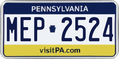 PA license plate MEP2524