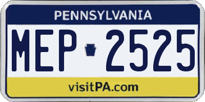 PA license plate MEP2525