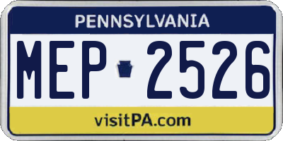 PA license plate MEP2526