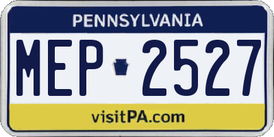 PA license plate MEP2527