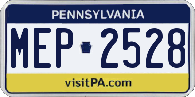 PA license plate MEP2528