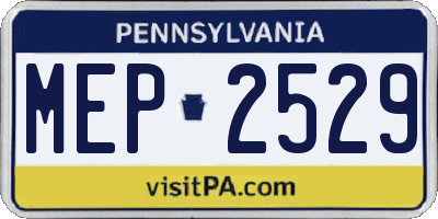 PA license plate MEP2529
