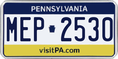 PA license plate MEP2530