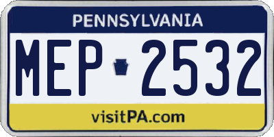 PA license plate MEP2532