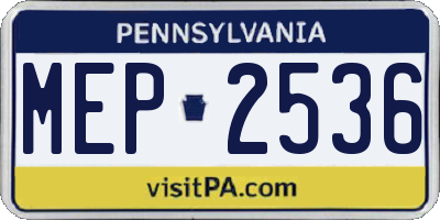 PA license plate MEP2536