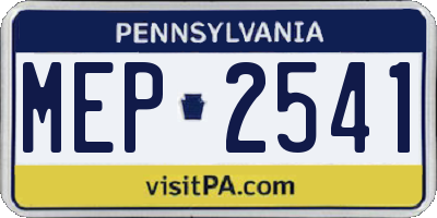 PA license plate MEP2541